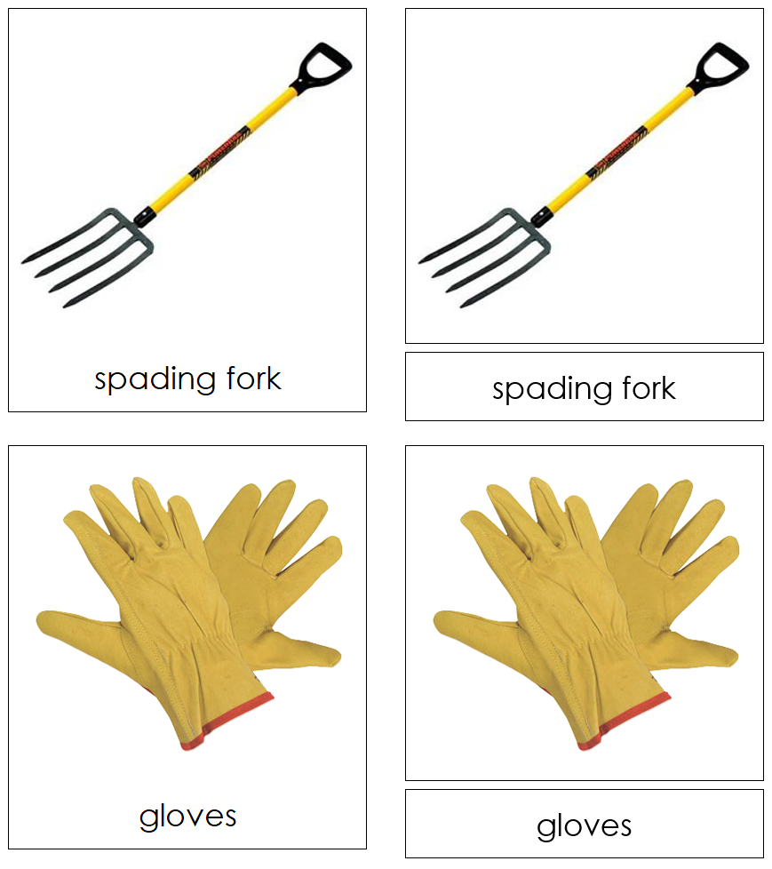 Types of Garden Tools 3-Part Cards - Montessori Print Shop Digital Download