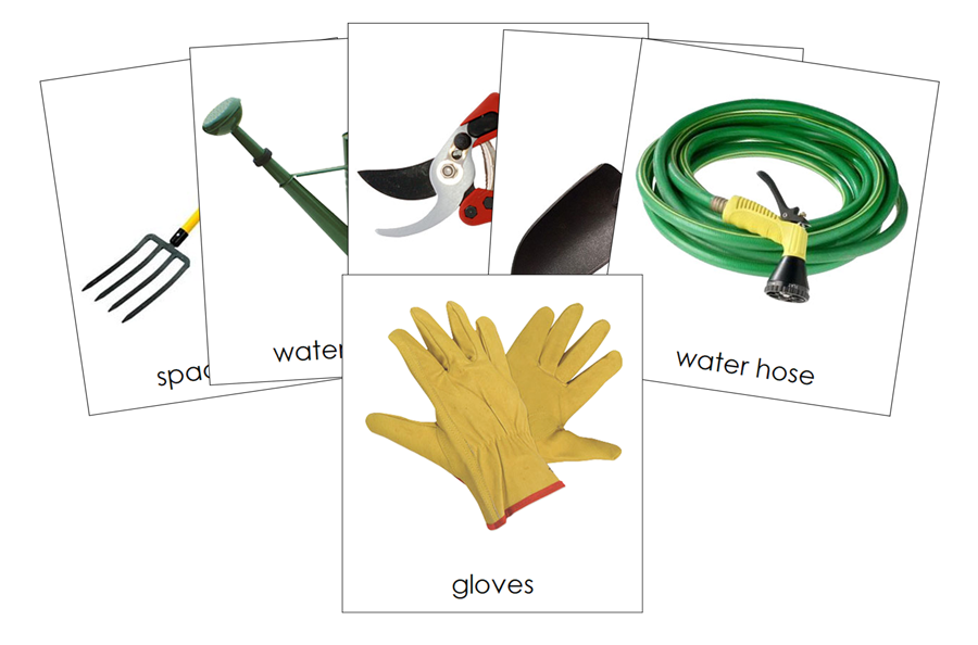 Types of Garden Tools 3-Part Cards - Montessori Print Shop Digital Download