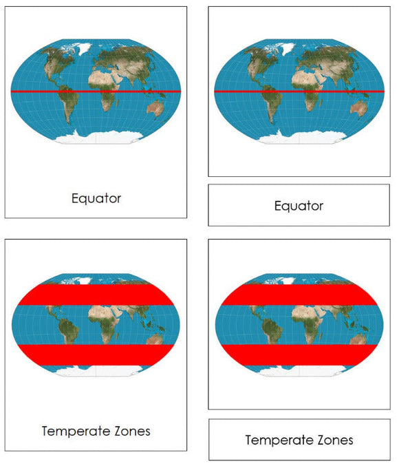 Geographic Coordinate System 3-Part Cards - Montessori Print Shop Digital Download