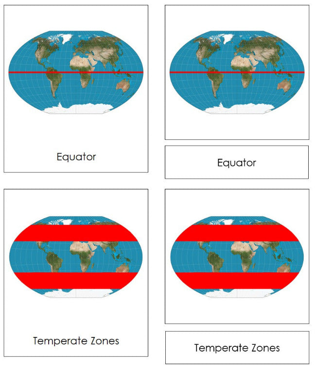 Geographic Coordinate System 3-Part Cards - Montessori Print Shop Digital Download