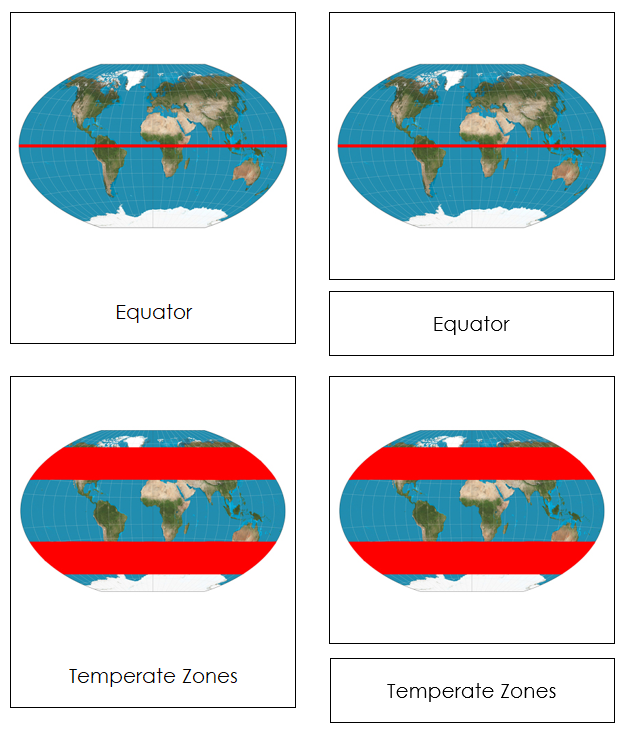 Geographic Coordinate System 3-Part Cards - Montessori Print Shop Geography Lesson