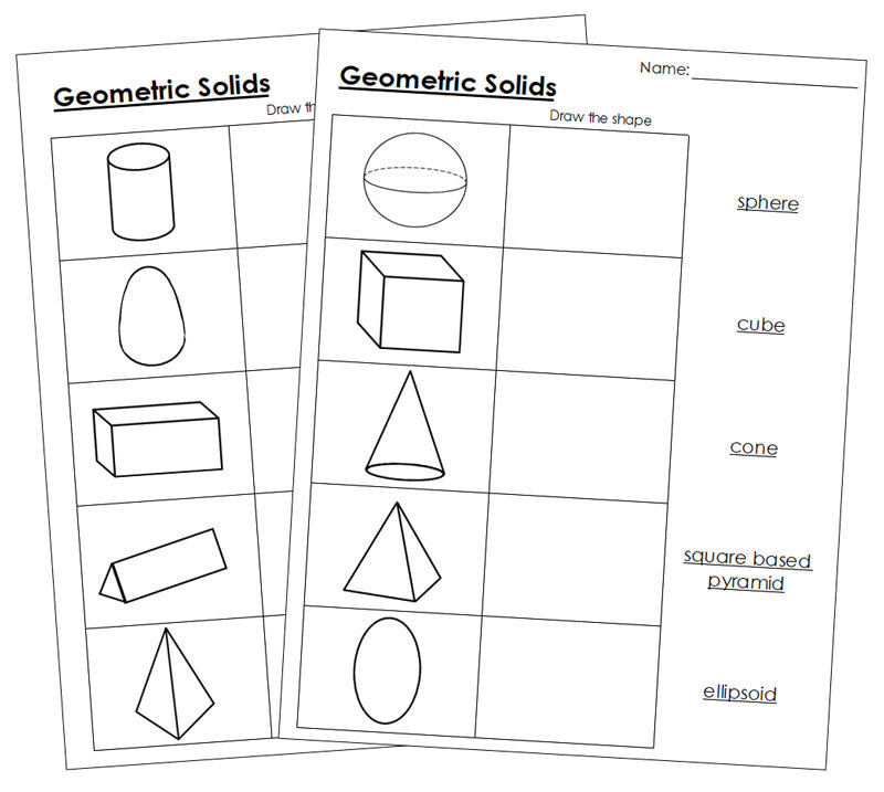 Geometric Solids Worksheets - Montessori Print Shop