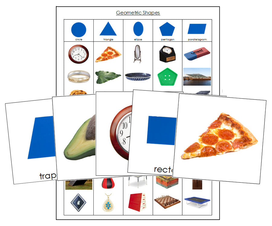 Geometric Shapes Sorting Cards & Control Chart - Montessori Print Shop Digital Download