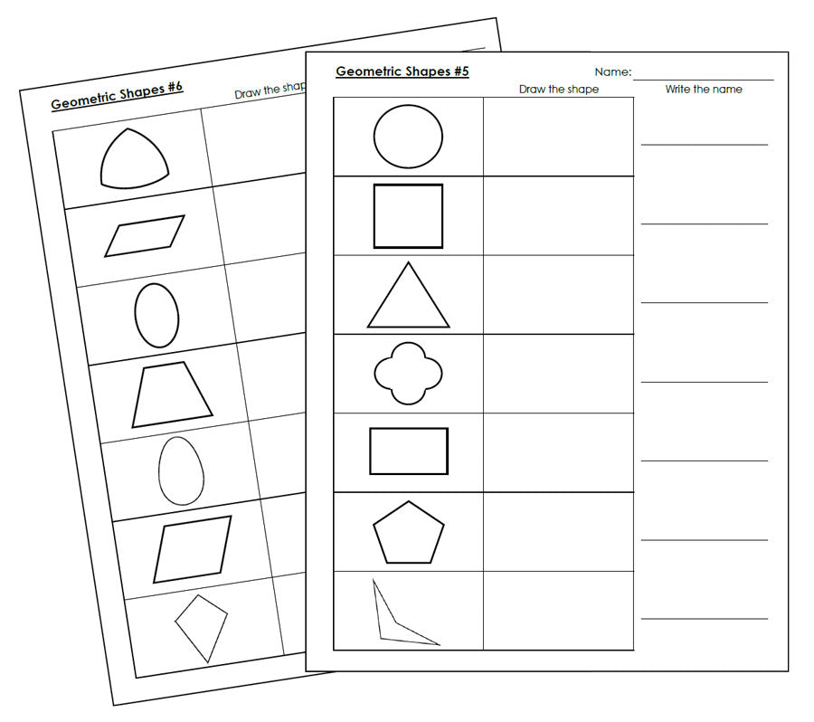 Geometric Shape Worksheets - geometry lesson - Montessori Print Shop Digital Download