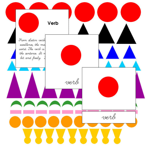 Primary Grammar Bundle (color, cursive) - Montessori Print Shop Grammar Lessons