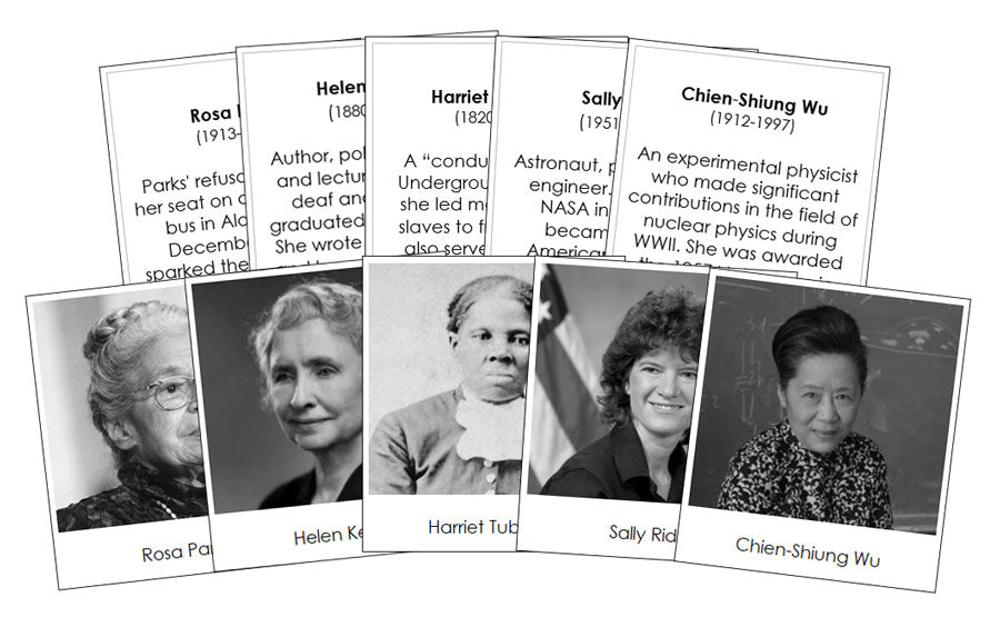 Great Women of the United States - Montessori Print Shop history cards