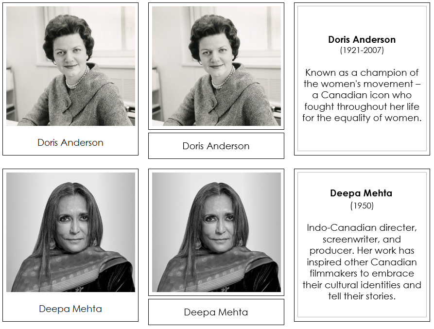 Great Women of Canada - Montessori Print Shop Digital Download history cards