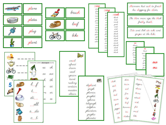 Green Language Series Bundle - CURSIVE - Montessori Print Shop Phonics Program