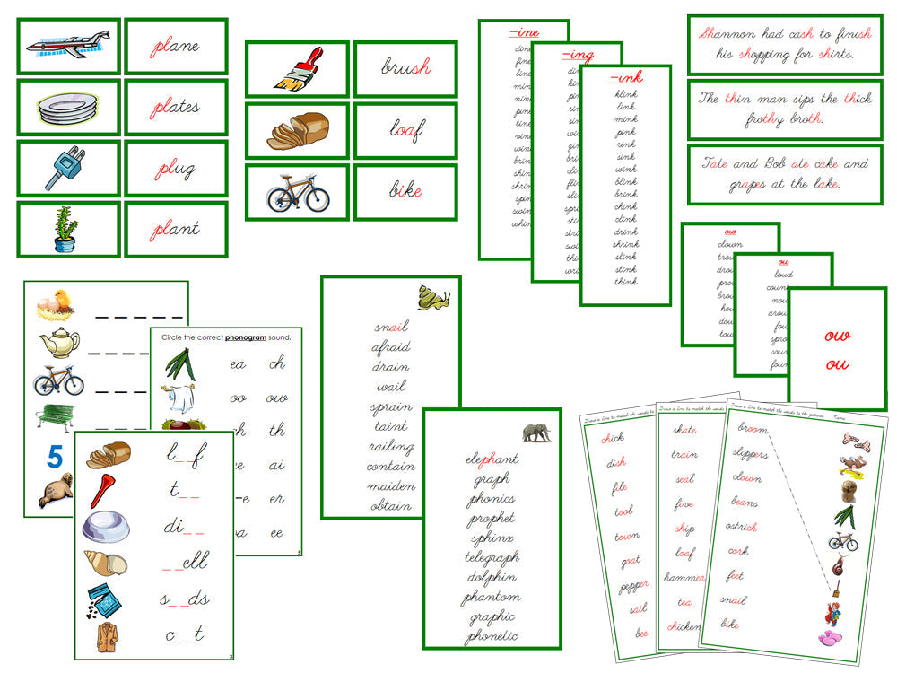 Green Language Series Bundle - CURSIVE - Montessori Print Shop Phonics Program