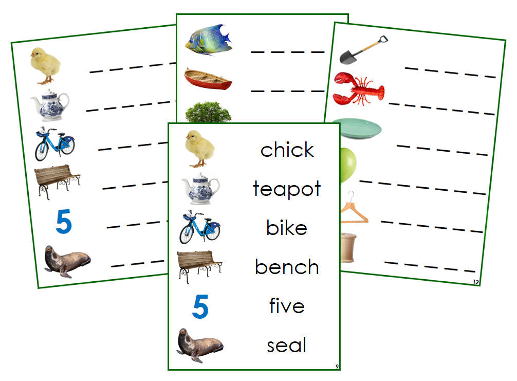 Montessori Green Phonogram Spelling Cards Set 1 (photos) - Montessori Print Shop