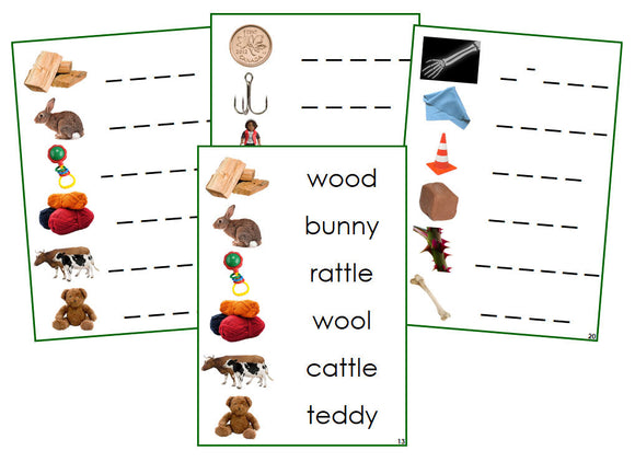 Montessori Green Phonogram Spelling Cards Set 2 (photos) - Montessori Print Shop