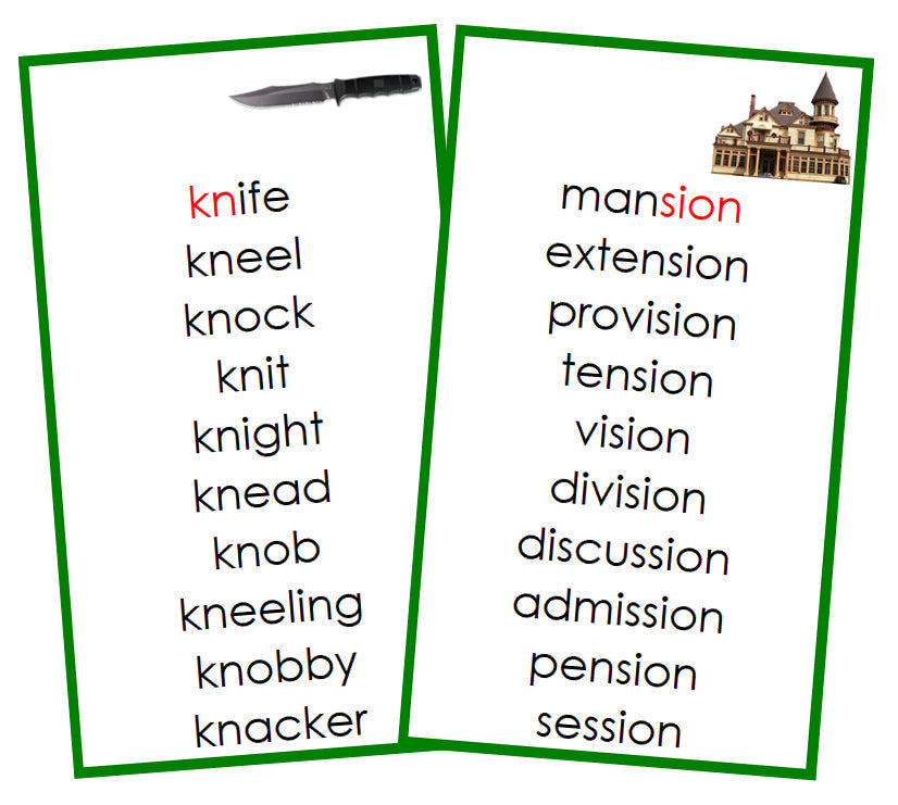 Green Phonogram Cards Set 2 (photos) - Montessori Print Shop Digital Download phonogram language program