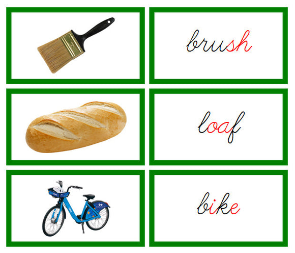 Montessori Green Language Series Bundle (photos) - CURSIVE - Montessori Print Shop Phonics Language Program