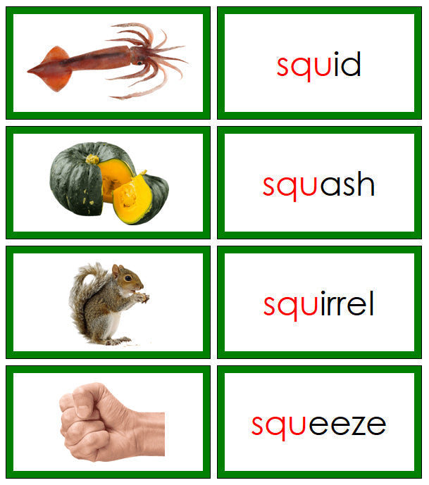 Green Blends & Digraphs - Set 2 (photos) - Montessori Print Shop Digital Download phonogram language program