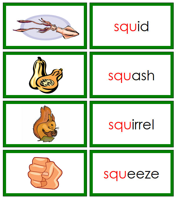 Montessori Green Phonogram and Digraphs Language Series Bundle - Blends and Digraph Cards - Montessori Print Shop language program