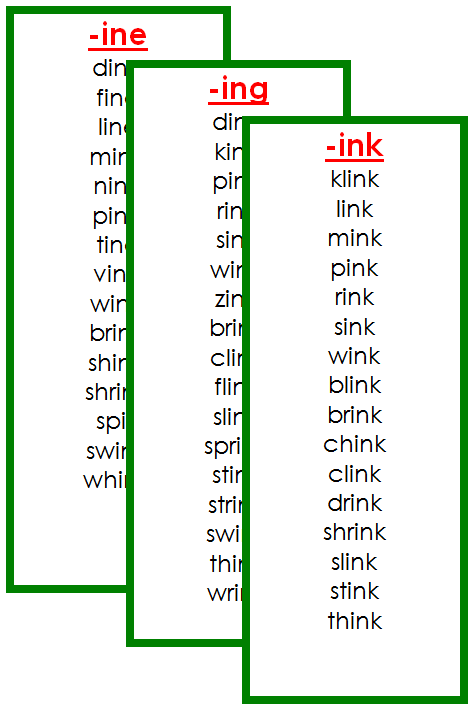 Green Word Families - Montessori language