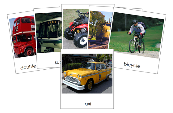 Types of Ground Transportation 3-Part Cards - Montessori Print Shop Digital Download