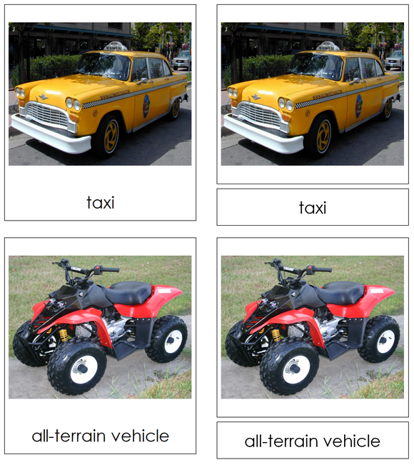 Types of Ground Transportation 3-Part Cards - Montessori Print Shop Digital Download