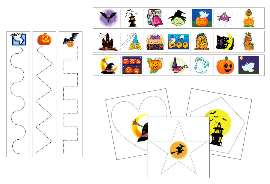 Halloween Cutting Work - Preschool Activity - Montessori Print Shop Digital Download