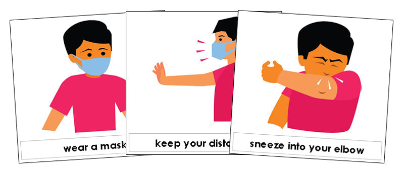 Covid-19 safety cards - Montessori Print Shop Digital Download preschool materials
