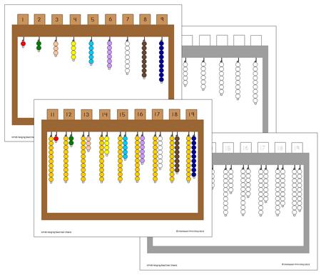 Hanging Bead Stair Extensions - Montessori math