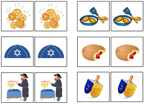 Hanukkah Match-Up & Memory Game - Montessori Print Shop