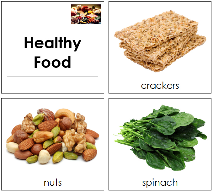 Healthy Food Cards for toddlers - Montessori Print Shop Digital Download