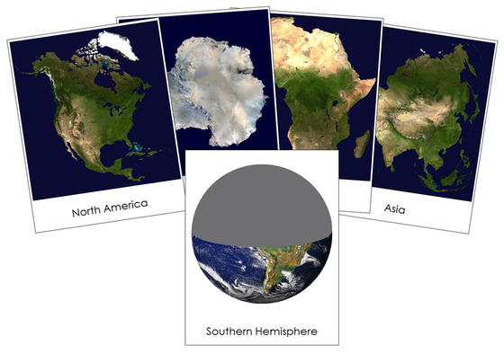Hemispheres and Continents 3-Part Cards - Montessori Print Shop Digital Download