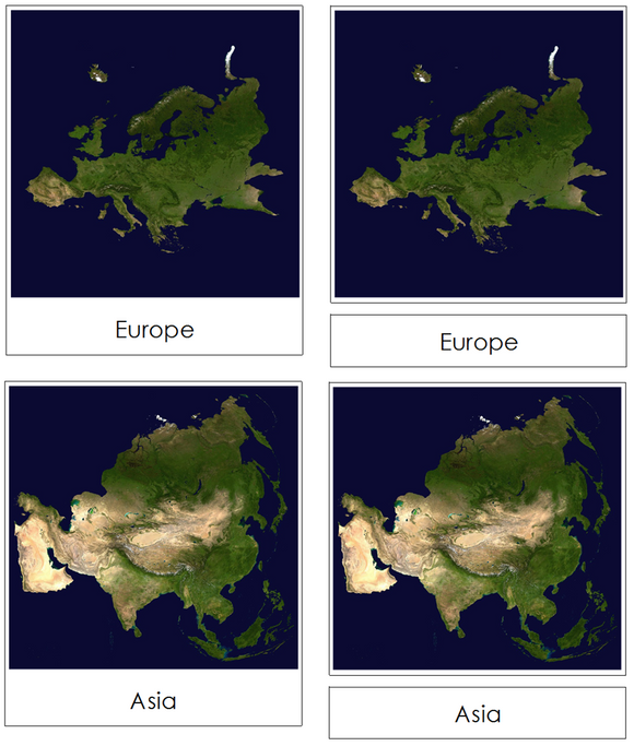 Hemispheres and Continents 3-Part Cards - Montessori Print Shop Digital Download
