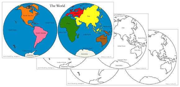 World Hemispheres Maps & Masters - Montessori Print Shop