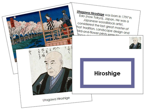 Utagawa Hiroshige Art Book (color-coded) - Montessori Print Shop Digital Download