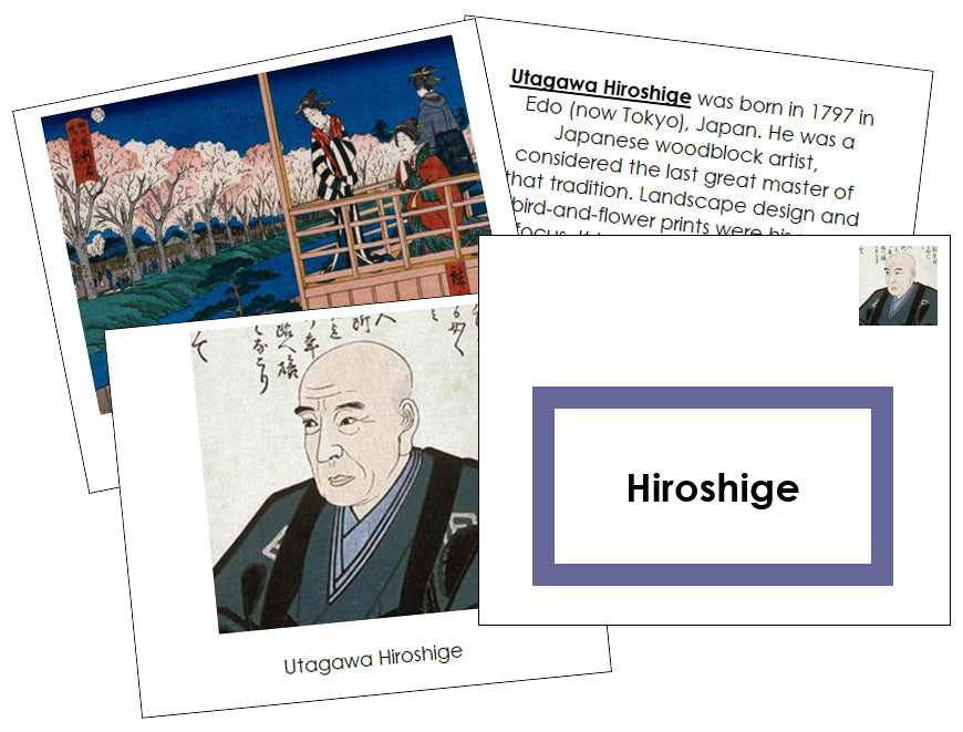 Utagawa Hiroshige Art Book (color-coded) - Montessori Print Shop Digital Download