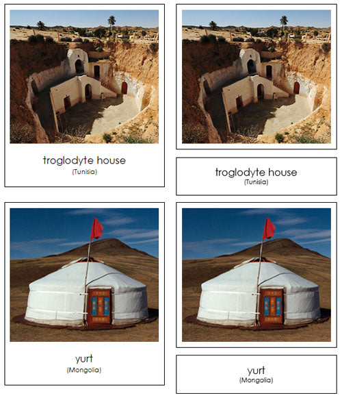 Homes Around The World - Montessori Print Shop Digital Download