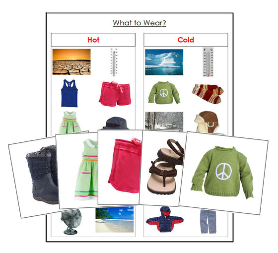 Hot & Cold Clothing Sorting - Montessori Print Shop Digital Download