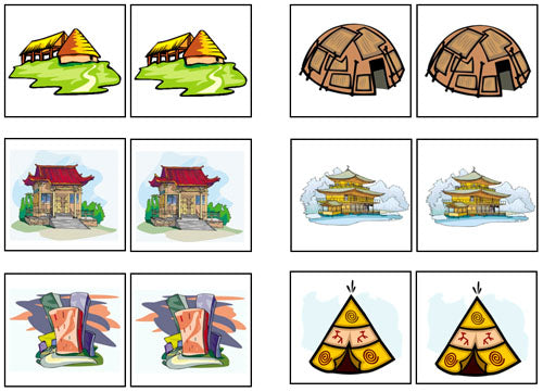 House Match-Up & Memory Game - Montessori Print Shop Digital Download