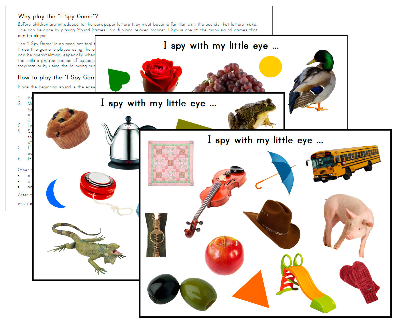 I Spy Game - phonetic sounds - Montessori Print Shop Digital Download