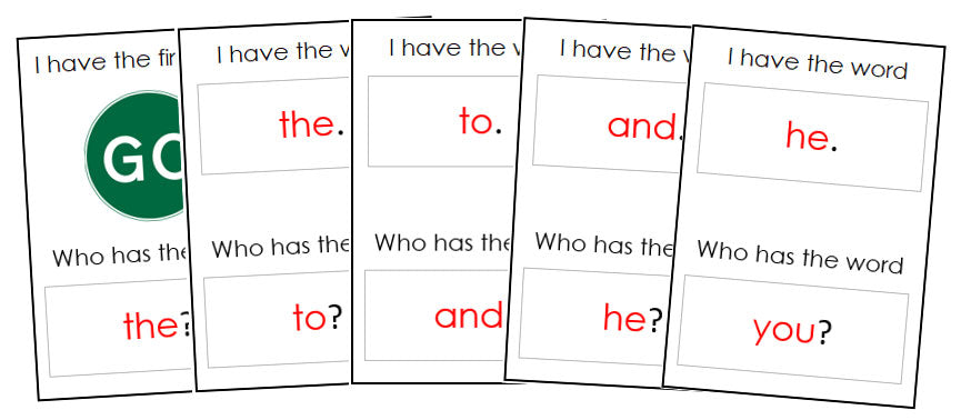 I Have, Who Has? (Sight Words) - Montessori Print Shop Digital Download