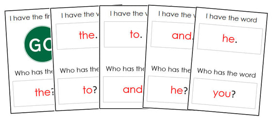 I Have, Who Has? (Sight Words) - Montessori Print Shop