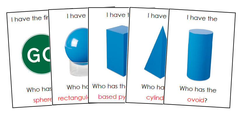 I Have, Who Has Geometric Solids - Montessori Print Shop Digital Download