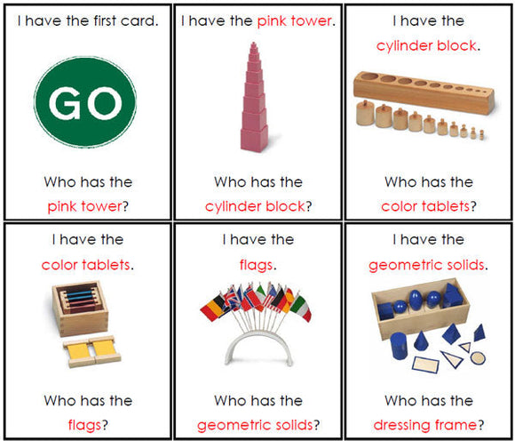I Have, Who Has? Montessori Materials - Montessori Print Shop Digital Download