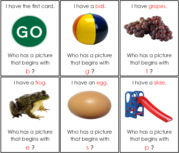 I Have, Who Has? Beginning Sounds - Montessori Print Shop Digital Download language file