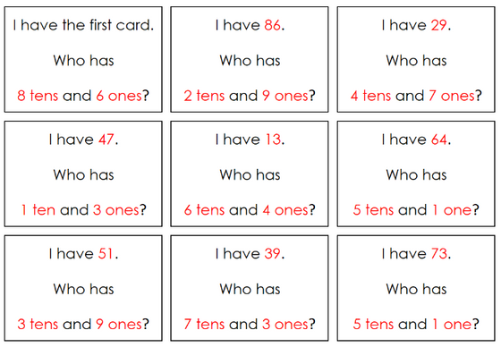 I Have, Who Has? Place Value - Montessori Print Shop Digital Download
