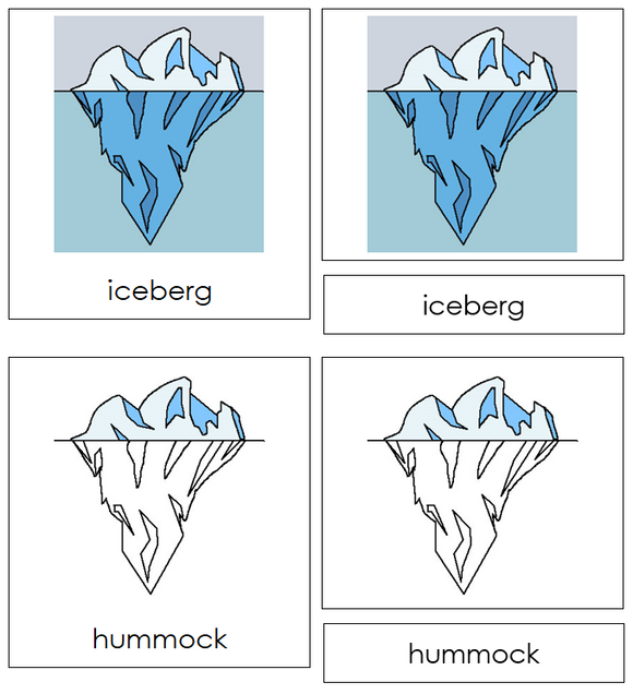 Iceberg Nomenclature 3-Part Cards - Montessori Print Shop