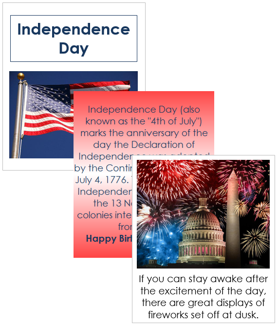 Independence Day Celebration Cards - Montessori Print Shop Digital Download