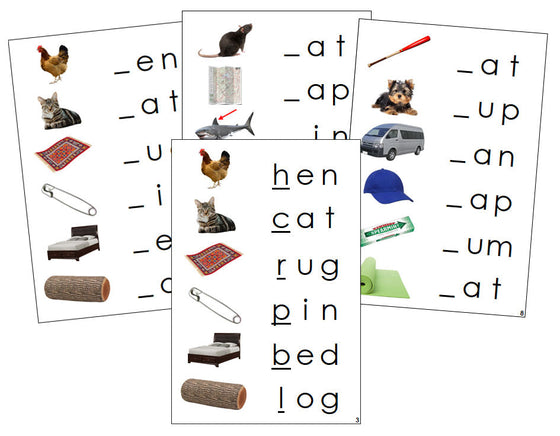 Montessori Step 1: Initial Sound Cards (photos) - Montessori Print Shop phonics program