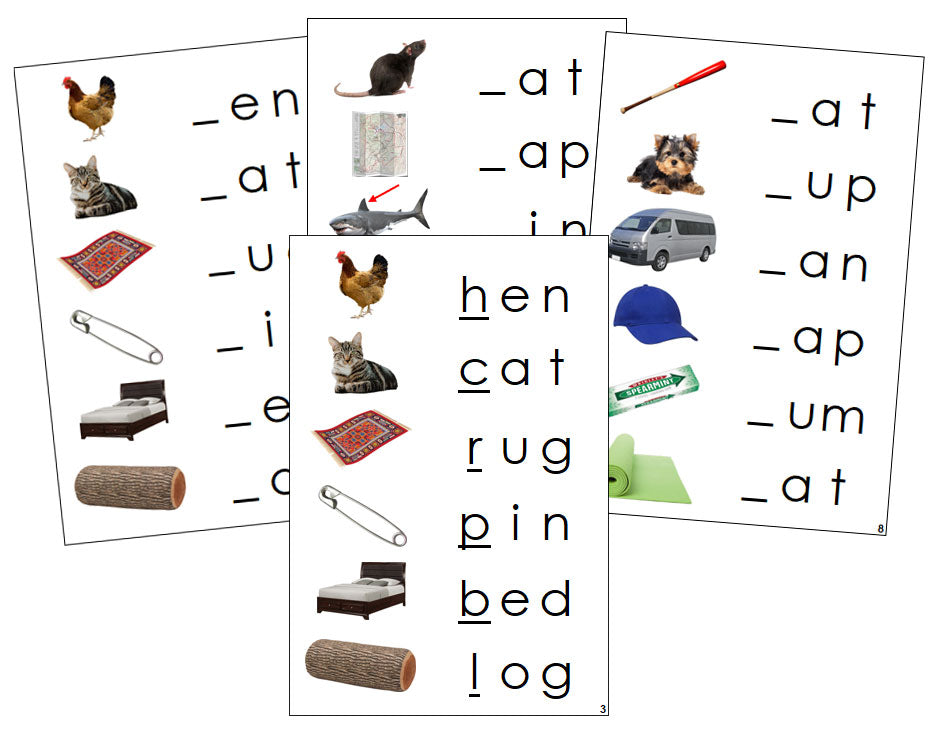 Montessori Step 1: Initial Sound Cards (photos) - Montessori Print Shop phonics program