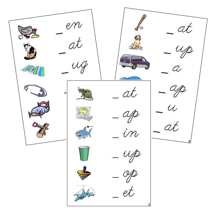 Step 1: Initial Sound Cards - CURSIVE - Montessori Print Shop phonics lesson