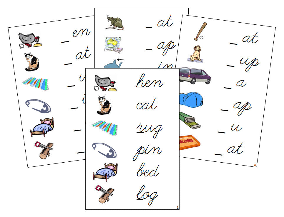 Montessori Step 1 Language Series Bundle - CURSIVE - Phonetic Initial Sound Cards - Montessori Print Shop Phonics Program