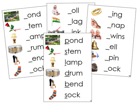 Montessori Step 2: Initial Sound Cards (photos) - Montessori Print Shop phonics program