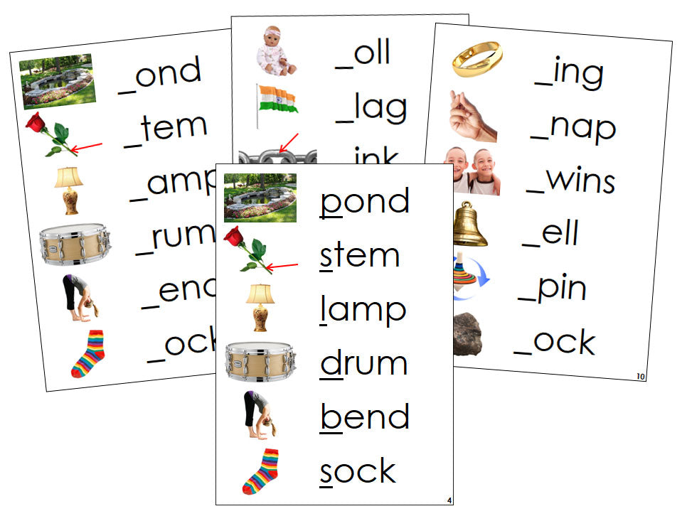 Montessori Step 2: Initial Sound Cards (photos) - Montessori Print Shop Digital Download phonics program
